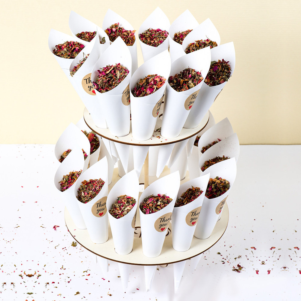 Papercraft Supply Confetti - 60Pcs Kraft Paper Confetti Cones Elegant