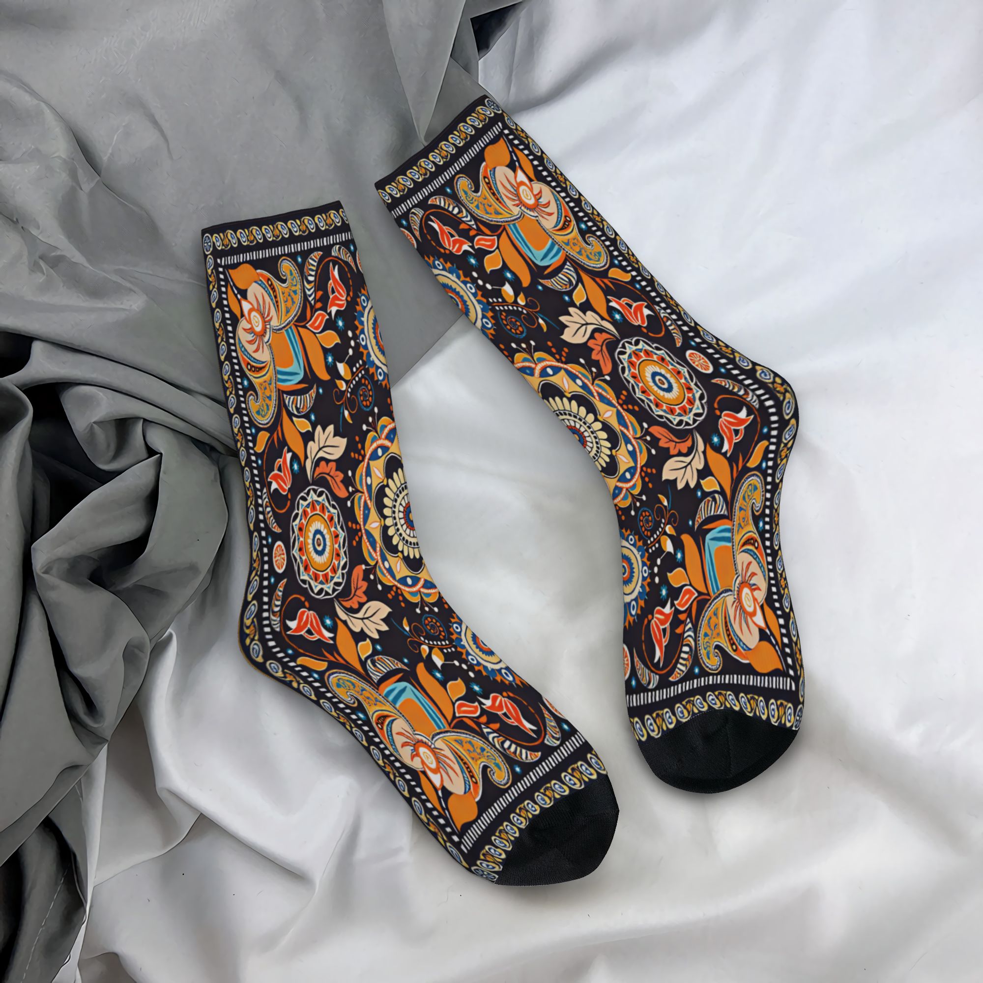 Navy Orange Folk Floral Mandal - đánh giá và giá Good Floral & Wedding Decor Supply