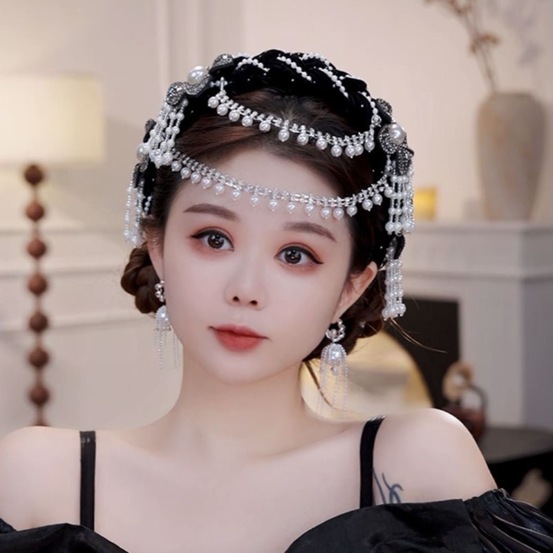 Ethnic Floral Velvet Headband  - đánh giá và giá Good Floral & Wedding Decor Supply