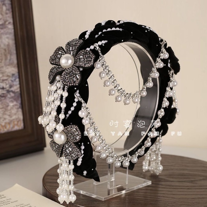 Ethnic Floral Velvet Headband  - đánh giá và giá Good Floral & Wedding Decor Supply