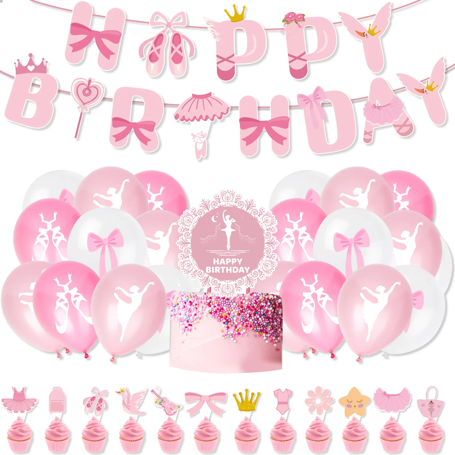 Pink Ballerina Ballet girl Hap - đánh giá và giá Confetti Balloon Set