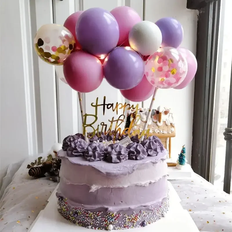 10 Pcs 5Inch Balloon Cake Topp - đánh giá và giá Confetti Balloon Set