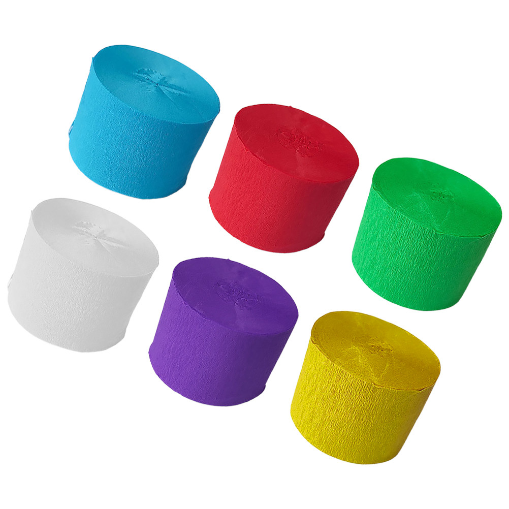 6 Rolls Crepe Paper Roll Multi - đánh giá và giá Wedding Supply In Bulk