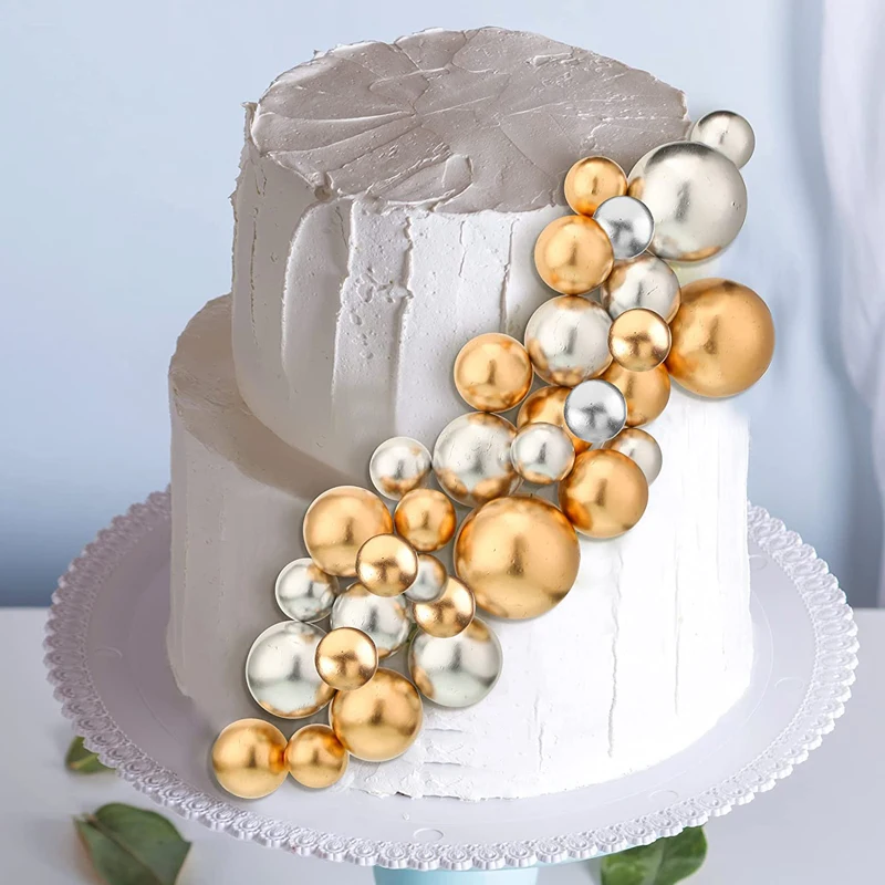 80 Pcs Gold Balls Cake Topper  - đánh giá và giá Confetti Balloon Set